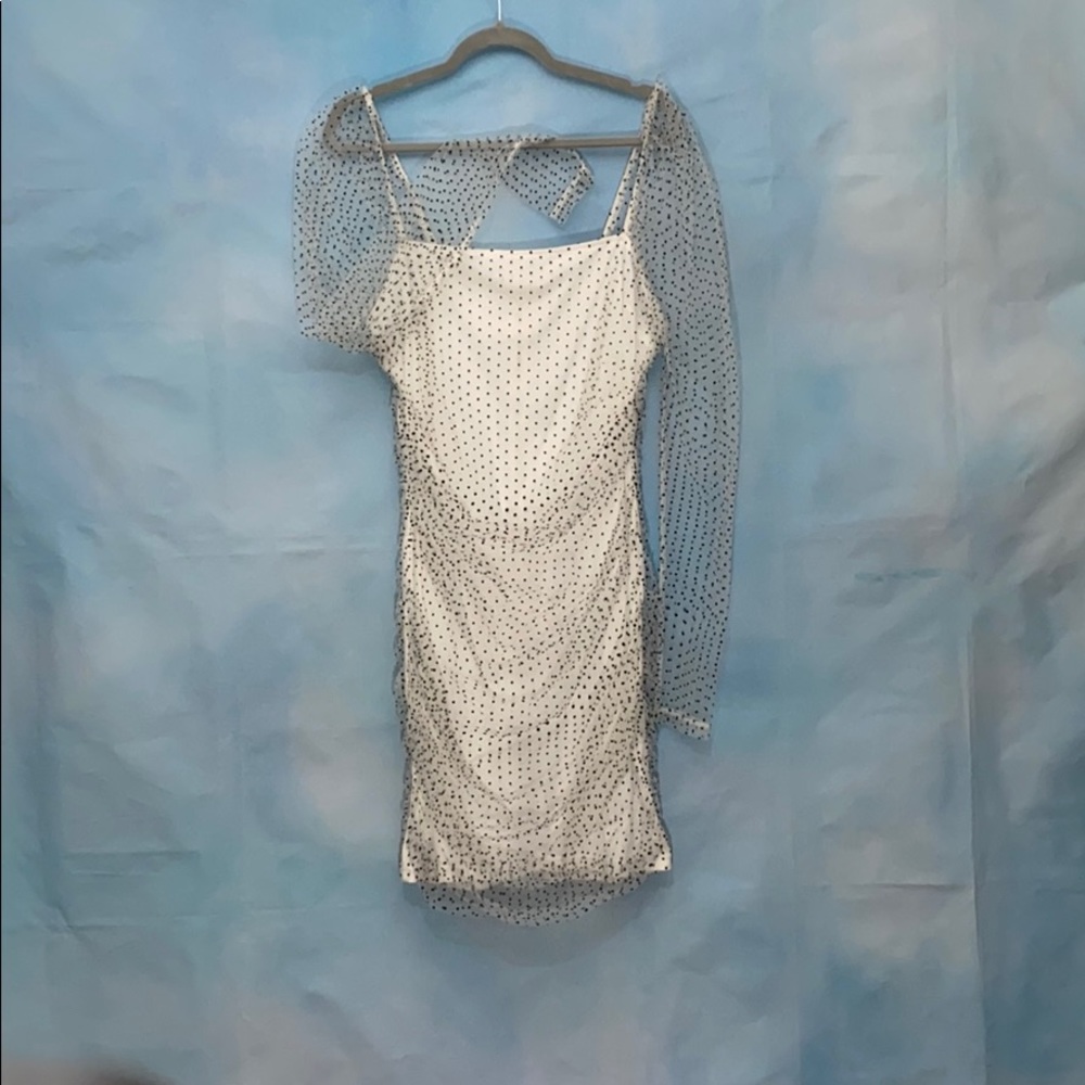 Sheer Polka Dot Party Dress || Mini